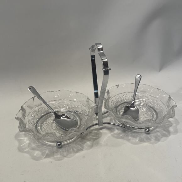 Vintage Dual Sugar Bowl With Spoon Made In England - Picture 1 of 12